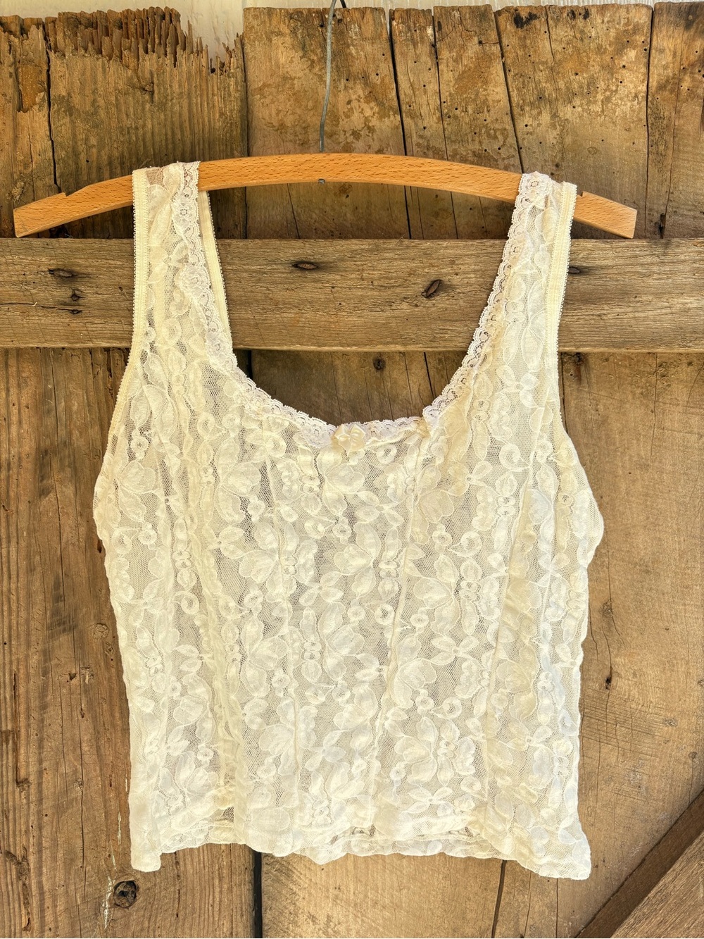 Cream Lace Tank Top Large /XL
